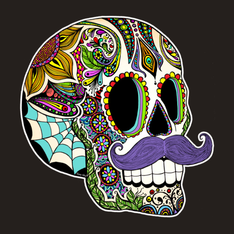 Mustache Sugar Skull (color Version) Tank Top | Artistshot