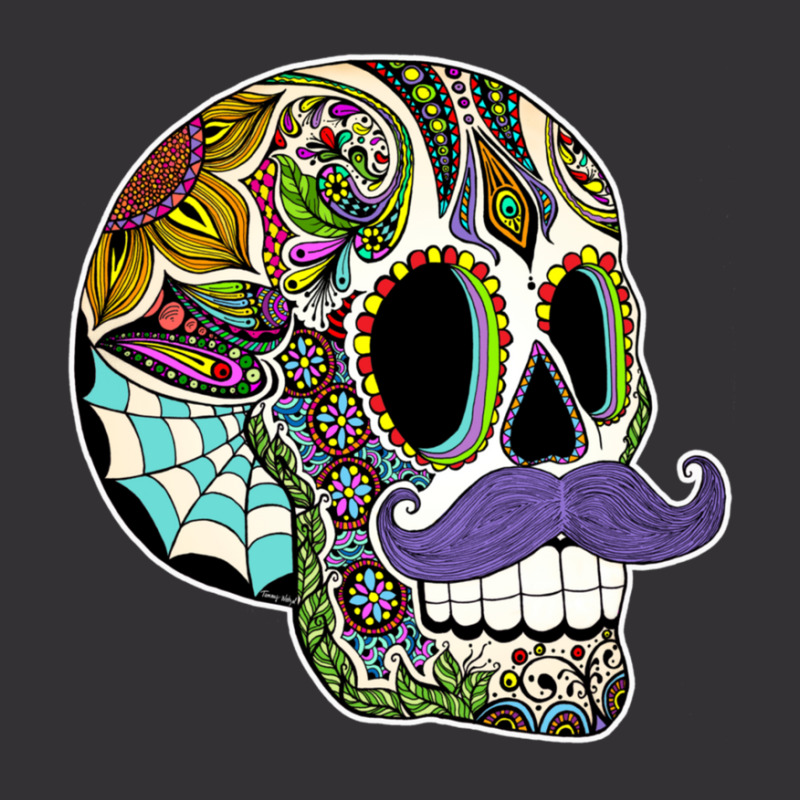 Mustache Sugar Skull (color Version) Vintage Short | Artistshot