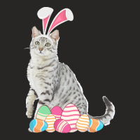 Easter Day T  Shirt Easter Cat American Shorthair With Bunny Ears & Eg Ladies Fitted T-shirt | Artistshot