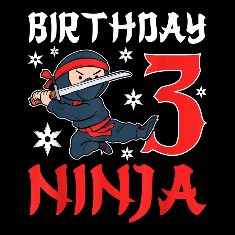 Little Ninja Kid Three Years Old 3rd Natal Birthday Party T Shirt Adjustable Cap by latodorjnb | Artistshot