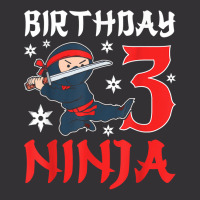 Little Ninja Kid Three Years Old 3rd Natal Birthday Party T Shirt Vintage Hoodie And Short Set | Artistshot