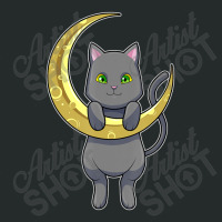 Cat Night Moon Women's Triblend Scoop T-shirt | Artistshot