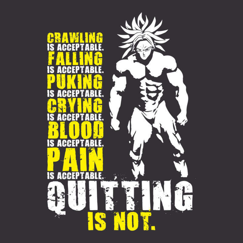 Quitting Is Not Acceptable   Anime Gym Motivational 3 Vintage Hoodie And Short Set | Artistshot