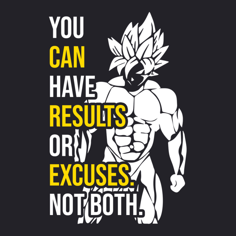 Results Vs Excuses   Goku Gym Motivational Unisex Sherpa-lined Denim Jacket | Artistshot