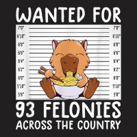 Wanted For 93 Felonies Shirt Funny Capybara Tee Rodent Quote T Shirt T-shirt | Artistshot