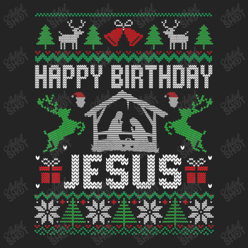 Christmas Outfit Happy Birthday Jesus Holiday Ugly Sweater 3/4 Sleeve Shirt | Artistshot