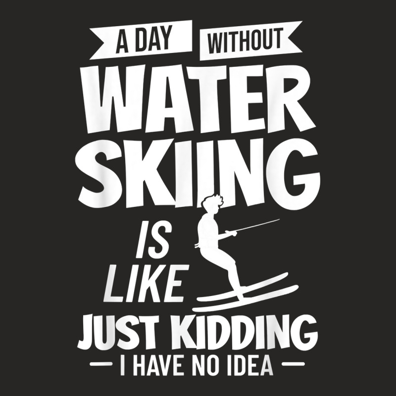 Water Skiing Boat Beginner Board Skier Waterski Trainer T Shirt Ladies Fitted T-Shirt by benoirme | Artistshot