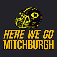 Mitchburgh   Here We Go   Gifts For Steelers Fans Unisex Sherpa-lined Denim Jacket | Artistshot