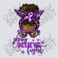 Afro Messy Bun Cancer Pray Believe Fight Purple Bucket Hat | Artistshot