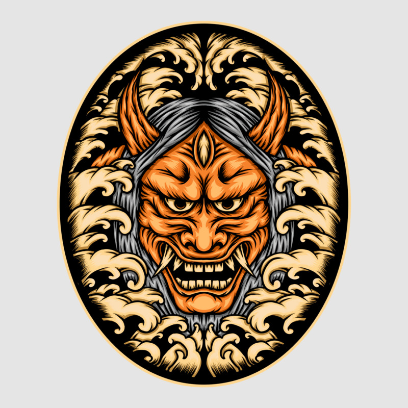 Orange Oni Mask Illustration Exclusive T-shirt | Artistshot