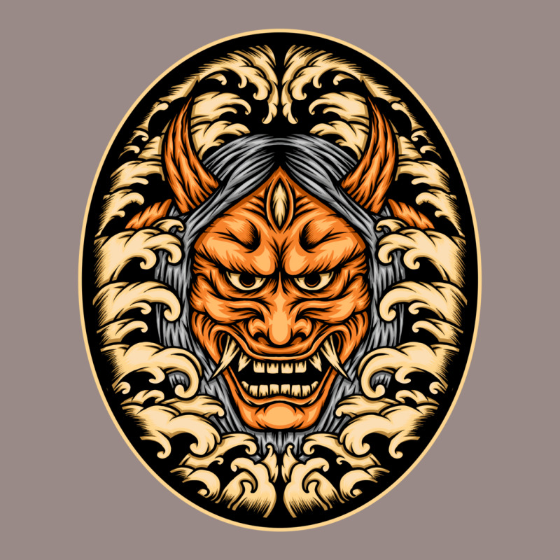 Orange Oni Mask Illustration Vintage T-shirt | Artistshot