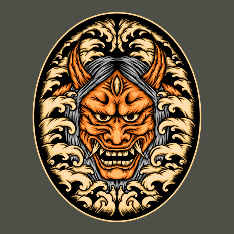 Orange Oni Mask Illustration Fleece Short | Artistshot