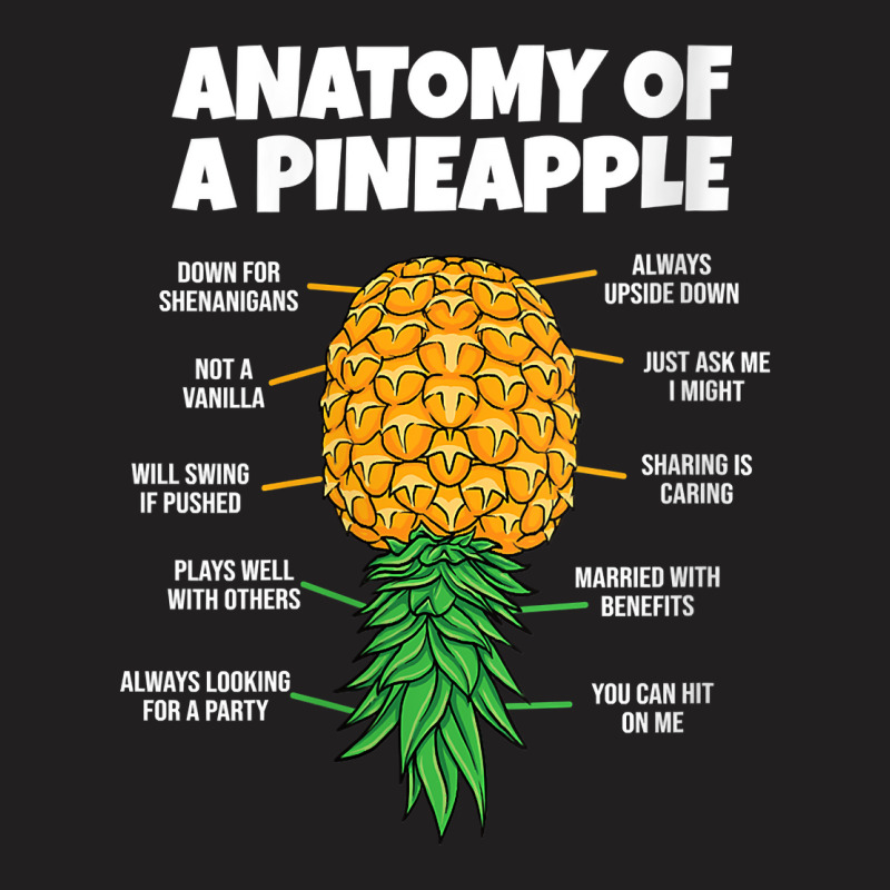 Womens Anatomy Of A Pineapple Swinger Funny Upside Down Pineapple V Ne T-shirt | Artistshot