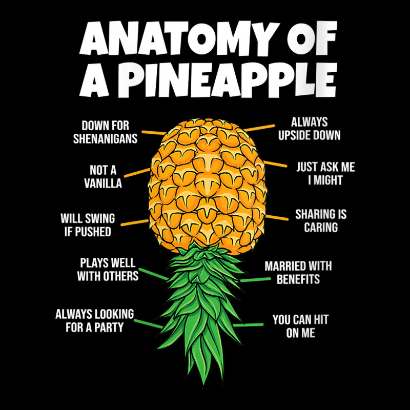 Womens Anatomy Of A Pineapple Swinger Funny Upside Down Pineapple V Ne Pocket T-shirt | Artistshot