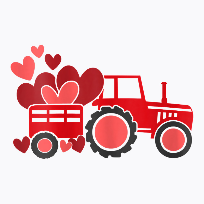 Womens Happy Valentines Day Heart In Tractor Funny Toddler Womens T Sh T-shirt | Artistshot