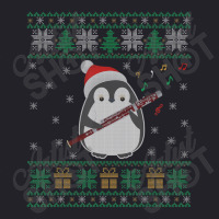 Flute Ugly Christmas Sweater Penguin Xmas Family Matching Unisex Sherpa-lined Denim Jacket | Artistshot