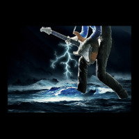 Thunder Bass Player - Bass Player In Storm Waves Pocket T-shirt | Artistshot