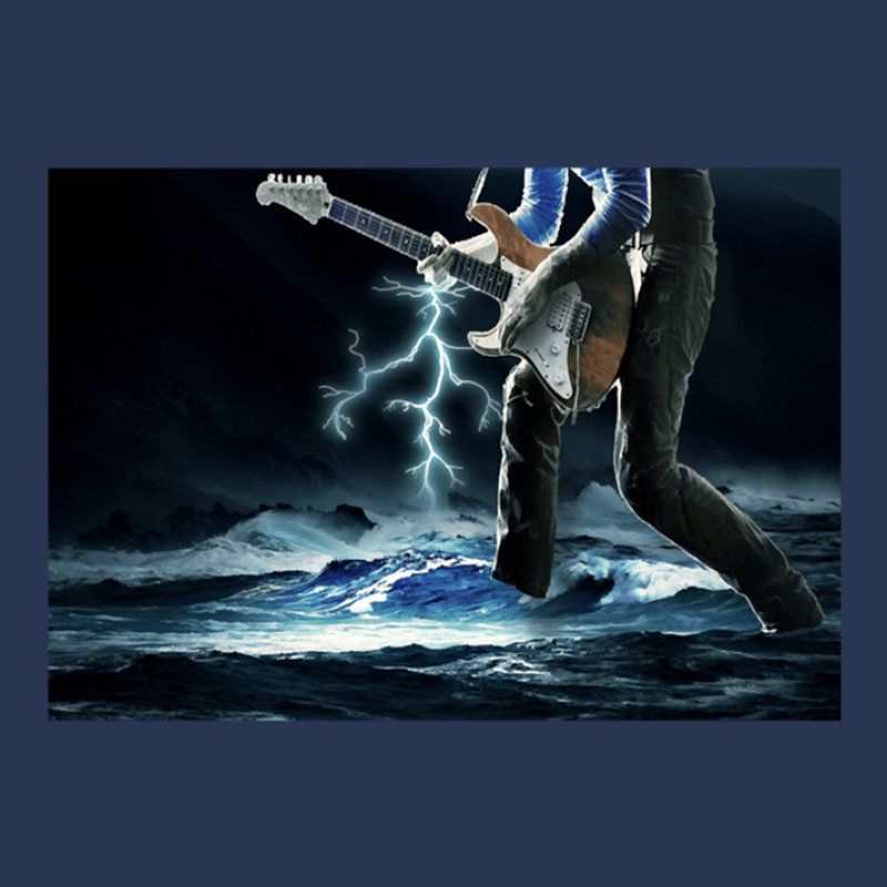 Thunder Bass Player - Bass Player In Storm Waves Men Denim Jacket by CindyAlford | Artistshot