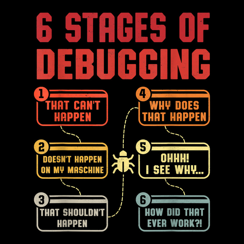 6 Stages Of Debugging Vintage Programming Computer Science T Shirt Toddler Sweatshirt | Artistshot