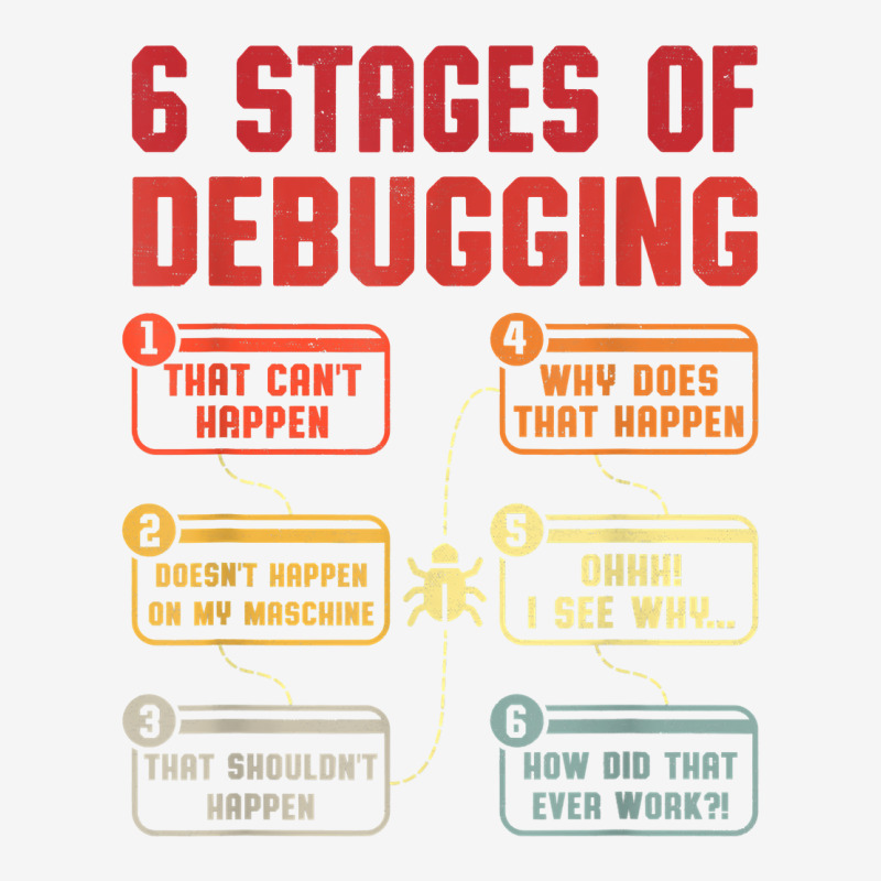 6 Stages Of Debugging Vintage Programming Computer Science T Shirt Graphic Youth T-shirt | Artistshot