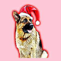 German Shepherd Xmas Graphic T-shirt | Artistshot