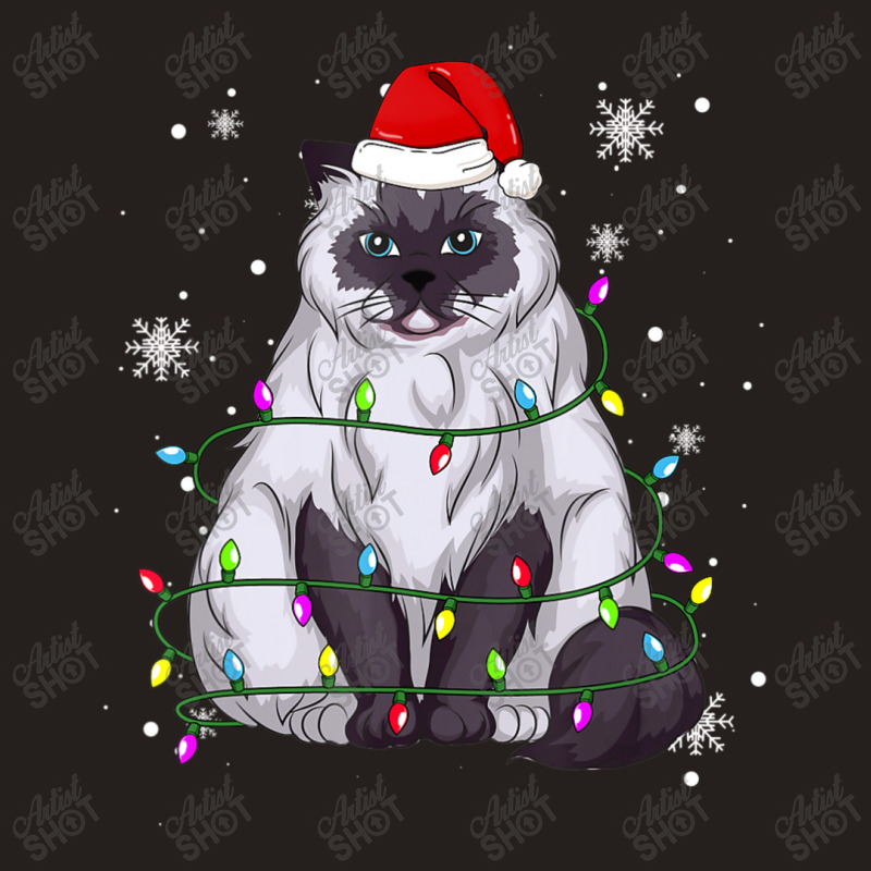 Himalayan Cat Christmas Light Christmas Cat Santa Hat Tank Top | Artistshot