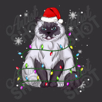 Himalayan Cat Christmas Light Christmas Cat Santa Hat Vintage Hoodie | Artistshot