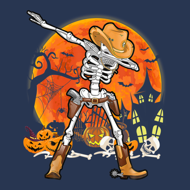 Happy Halloween Pumpkin Skeleton Dabbing Funny Men Denim Jacket | Artistshot