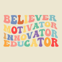 Believer Motivator Innovator Educator Retro Teacher Cropped Hoodie | Artistshot