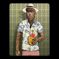 Limited Edition Tiki Werewolf With Thatch Background Adjustable Cap | Artistshot