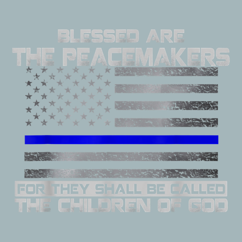 Blessed Are The Peacemakers Thin Blue Line Flag Police T Shirt Unisex Sherpa-lined Denim Jacket | Artistshot