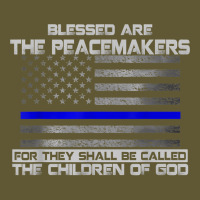 Blessed Are The Peacemakers Thin Blue Line Flag Police T Shirt Vintage Short | Artistshot