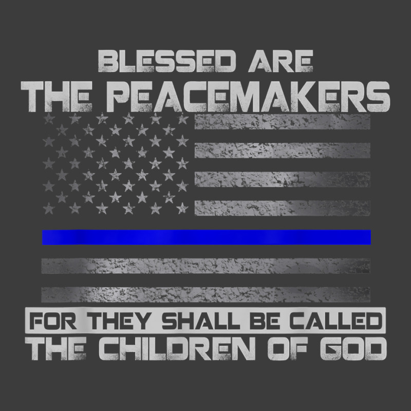 Blessed Are The Peacemakers Thin Blue Line Flag Police T Shirt Men's Polo Shirt | Artistshot