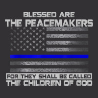 Blessed Are The Peacemakers Thin Blue Line Flag Police T Shirt Vintage Hoodie And Short Set | Artistshot