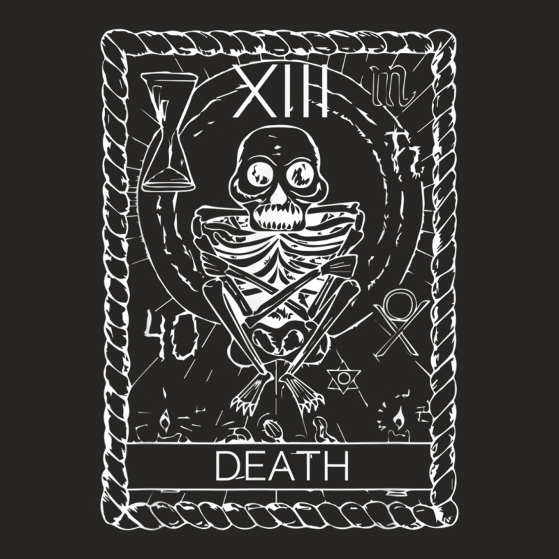 Vintage Occult Death Tarot Card Satanic Witchcraft Design T Shirt Ladies Fitted T-Shirt by mauthe | Artistshot