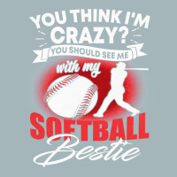 Softball Pitcher Hitter Catcher You Think Im Crazy You Should See Me W Unisex Sherpa-lined Denim Jacket | Artistshot