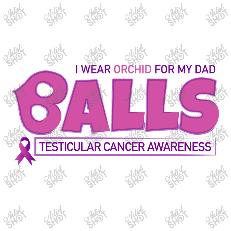 I Wear Orchid For My Dad - Balls Cancer Month Testicular Awareness Men's 3/4 Sleeve Pajama Set | Artistshot