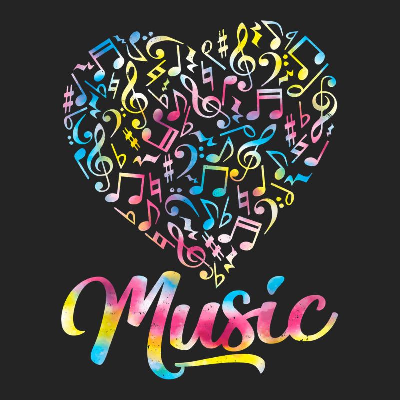 Heart Musical Notes Music Lover Tie Dye Valentine's Day T Shirt 3/4 Sleeve Shirt by prix5d5gosson | Artistshot