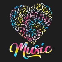 Heart Musical Notes Music Lover Tie Dye Valentine's Day T Shirt Classic T-shirt | Artistshot