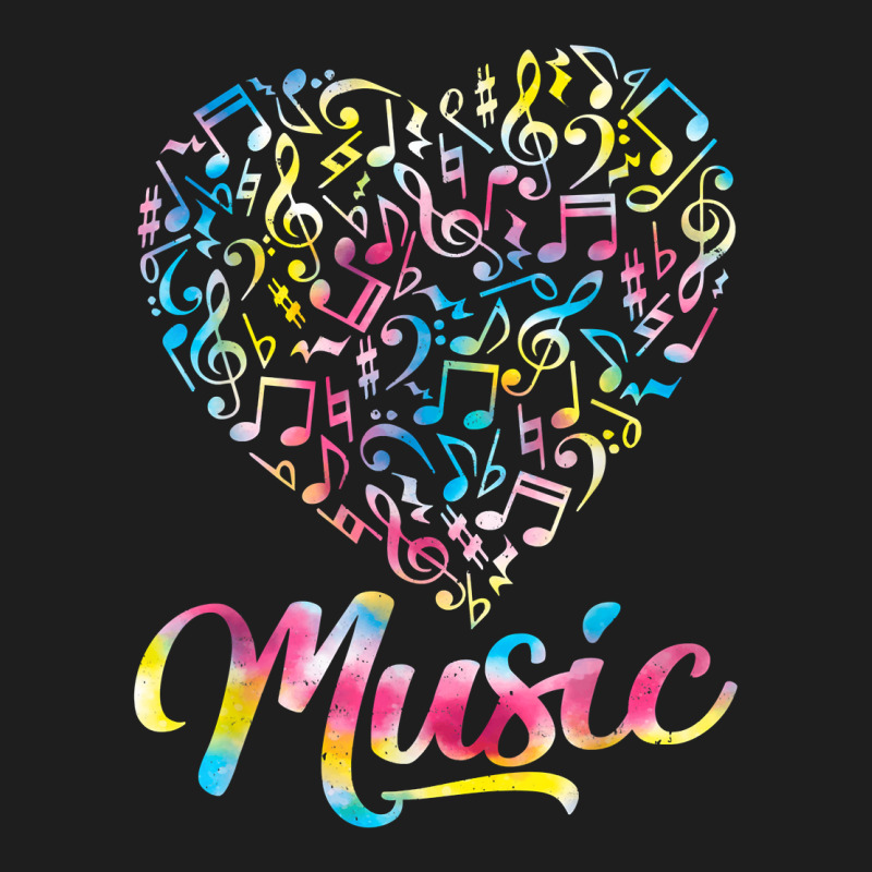 Heart Musical Notes Music Lover Tie Dye Valentine's Day T Shirt Classic T-shirt by prix5d5gosson | Artistshot