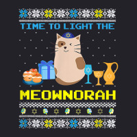 Light He Meownorah Jewish Cat Menorah Lover Ugly Chanukah T Shirt Unisex Sherpa-lined Denim Jacket | Artistshot