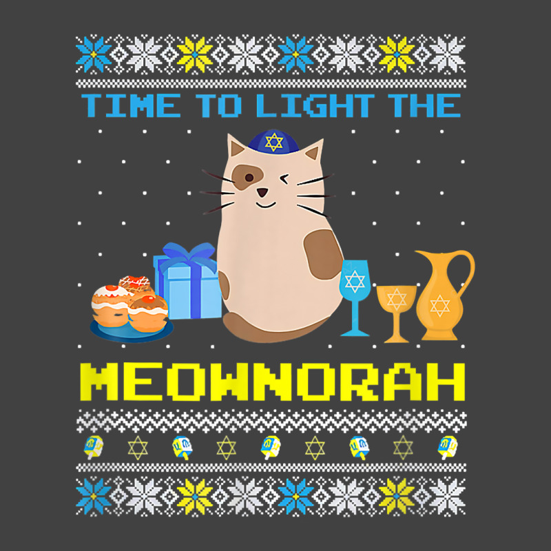 Light He Meownorah Jewish Cat Menorah Lover Ugly Chanukah T Shirt Vintage T-shirt | Artistshot