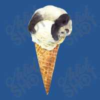 Panda On A Vanilla Ice Cream Cone,panda Cone Ice Cream Ladies Fitted T-shirt | Artistshot