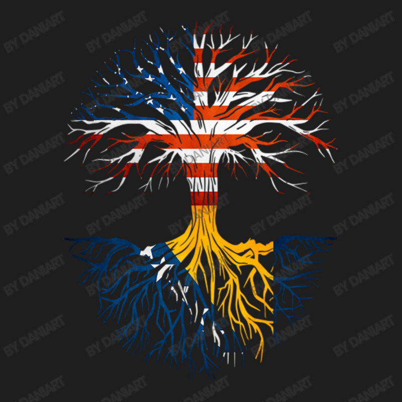 American Grown Bosnian Roots Bosnia Flag Usa Flag Classic T-shirt by DaniArt | Artistshot