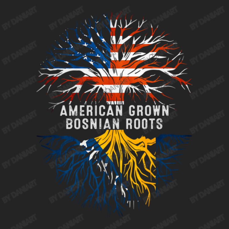 American Grown Bosnian Roots Bosnia Flag Usa 3/4 Sleeve Shirt by DaniArt | Artistshot