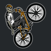 Trending Skeleton Gang Banger On A Bicycle Cartoon Crewneck Sweatshirt | Artistshot