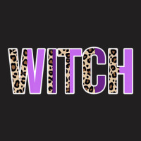 Witch Leopard Design Witches Halloween Costume Design T-shirt | Artistshot