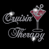 Cruisin' Therapy Bling Cruise Therapy Girls Trip Rhinestones T Shirt Zipper Hoodie | Artistshot