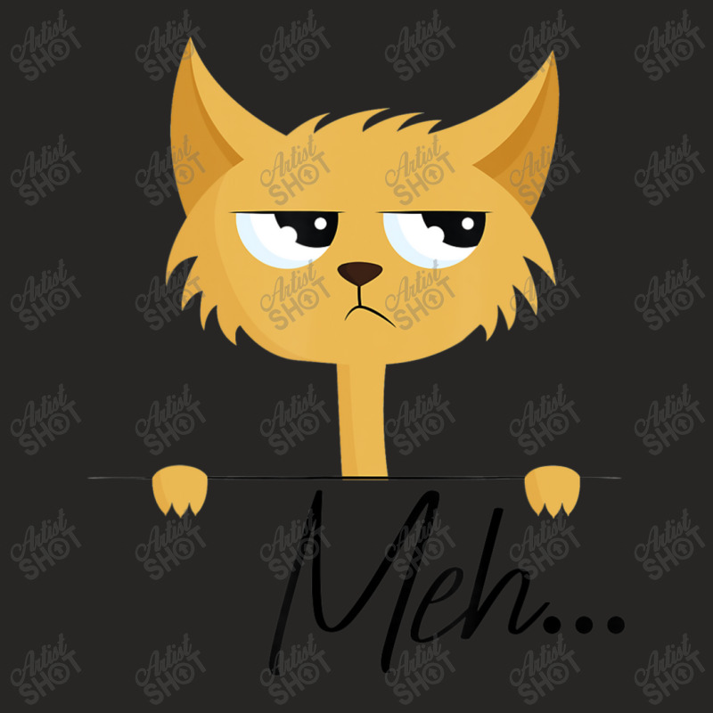 Sarcastic Meh Cat Angry Cat Halloween Costume Meh Ladies Fitted T-Shirt by namnguyen | Artistshot