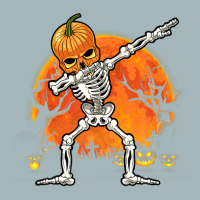 Pumpkin Skeleton Dabbing Funny Halloween Costume Unisex Sherpa-lined Denim Jacket | Artistshot